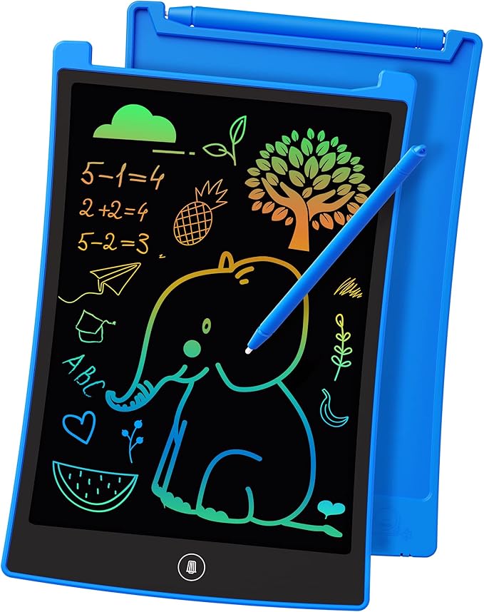 KOKODI Kids Toys LCD Writing Tablet, Colorful Toddler Drawing Pad Doodle Board Erasable, Educational Learning Toys Birthday Gifts for Girls Boys Age 3 4 5 6 7 8 Kids Road Trip Essentials(Blue)