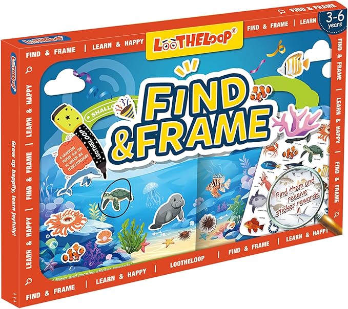 Reusable Search Game and Find Sticker Books for Kids 3-5, Educational Preschool Learning Car Airplane Road Trip Activities for Toddlers Travel Toys 2-4 Year Old, Christmas Birthday Gift for Girls Boys
