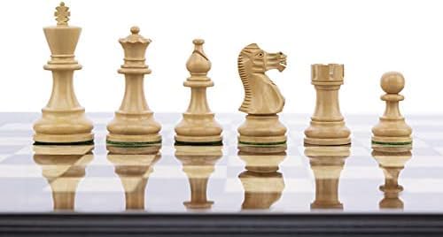 Staunton Classic Wooden Chess Pieces-Chessmen Weighted,Felted King Collector Edition Premium (3.75 American B)