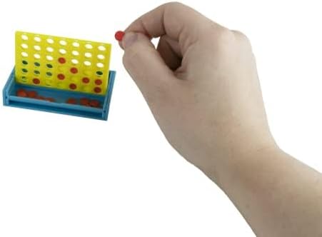 World's Smallest Connect 4 Board Game, Miniature Classic Game with Grid, Case & Tokens, Fun for All Ages, Family Games for Kids, Perfect for Stocking Stuffers, Easter Baskets, Party Favors, Ages 6+