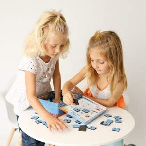 Barnacle Toys Lunchbox Letter Tiles & Games for Kids Ages 4-8, 80 Magnetic Letters, 20 Literacy Games, Spelling Board