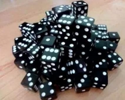 1Set Black of 10 6-Sided Numbers Dices Dice Game Tools Design，Standard Game Dice，Dice and Accessories