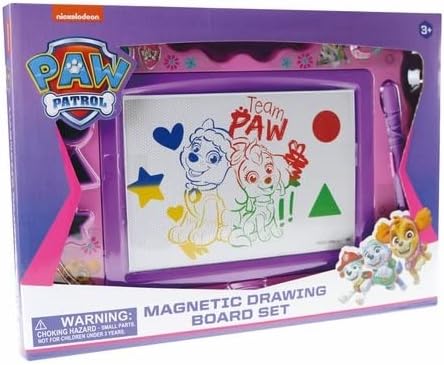 Lollipop PAW Patrol Magnetic Drawing Board with Stylus and 3 Stamps, for Girls or Boys (Pink)…