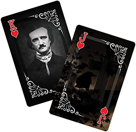 Creanoso Edgar Allan Poe Playing Cards (4-Deck) - Poker Size Standard Deck Cards for Blackjack, Euchre, Canasta, Pinochle Card Game, Casino Grade – Stocking Stuffers Gift for Men & Women, Teens