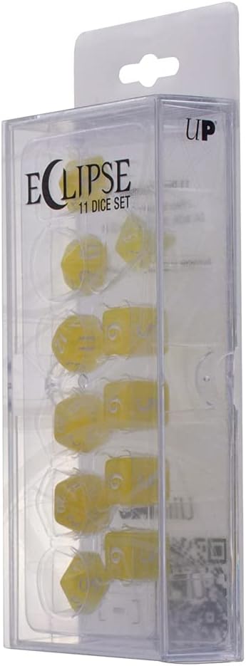 Ultra PRO - Eclipse 11 Dice Set (Lemon Yellow) - Great Dice Set for All Kinds of Card Games and Board Games Such As, DND, MTG, and RPG - UP Your Game with Ultra PRO