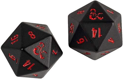 Ultra PRO Dungeons & Dragons Ampersand Heavy Metal D20 Dice Set (2 Pieces) - Great for RPG, DND, MTG as Gamer Dice or Board Gaming Dice