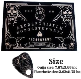 Spirit Calling Black Mini Design Oui Board Game for Spirit Hunt with Planchette and Detailed Instruction Halloween