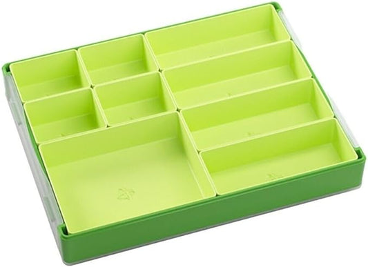 Token Silo Convertible | Store & Organize Board Game Tokens | 9 Removable Trays in 3 Different Sizes | Stackable | Convenient Space-Saving Design | Lime Green Color | Made by Gamegenic (GGS22004ML)