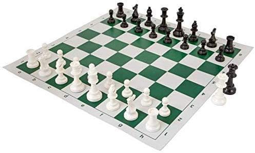 17 Inch Roll-up Chess Set, Roll-up Travel Chess in Carry Bag with Shoulder Strap, Easy to Carry and Premium Pieces, Fun and Entertaining