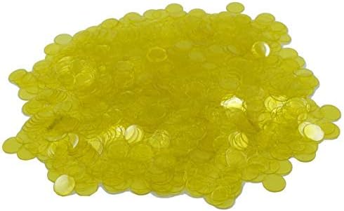 Regal Bingo Plastic Bingo Chips 500 Pcs - Clear Transparent Counters Game Chips Set for Board Game - Fun Family Bingo Night - 3/4 Inch Yellow Color