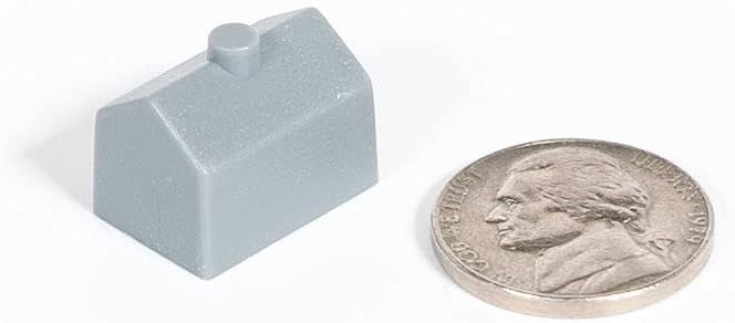 Plastic Houses: Grey Color Board Game Replacement House (Colored Miniature Town & City Buildings, Board Game Playing Pieces) | 50 Pieces