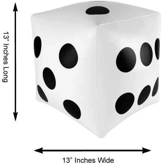 Super Z Outlet 13 inch Giant Inflatable Dice Toys for Pool Games, Outdoor Beach Party (Pack of 2)