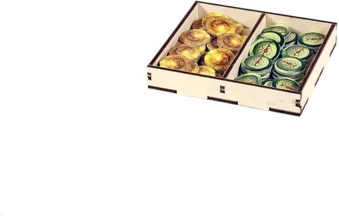 The Broken Token Game Organizer Compatible with Lost Ruins of Arnak - Wooden Game Organizing Box with Multiple Trays
