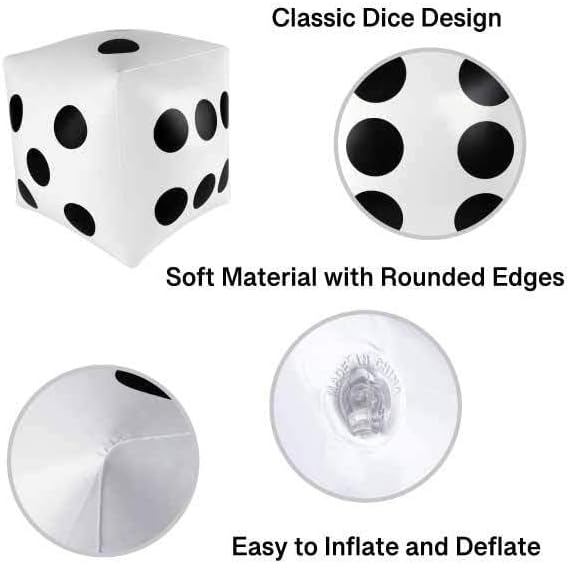 Super Z Outlet 13 inch Giant Inflatable Dice Toys for Pool Games, Outdoor Beach Party (Pack of 2)