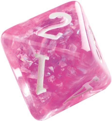 Candy-Like Series RPG Dice Set | Set of 7 Dice in a Variety of Sizes Designed for Roleplaying Games | Premium Quality Resin Dice with Beautiful Glitter Flakes | Raspberry Color | Made by Gamegenic
