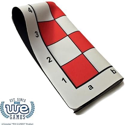 WE Games Mousepad Chess Board 20 in. Red Color with Classic Design – Premium Tournament Chess Mat, Perfect Travel Chess Board for Adults