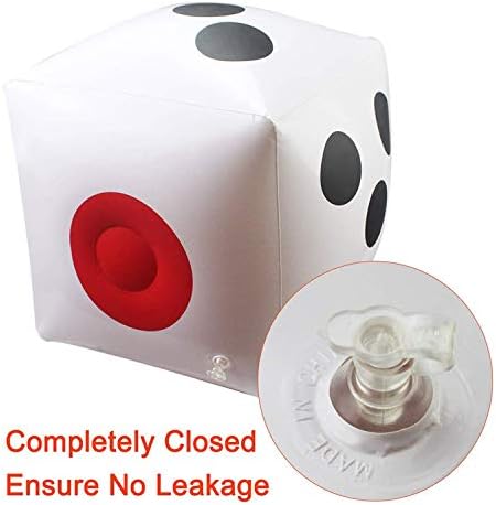 13" Jumbo Inflatable Dice, 2pack Outdoor Fun Giant Inflatable Dice Set and 12mm 10pcs Dice for Indoor and Outdoor Broad Game, Ludo and Pool Party
