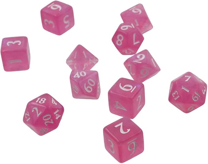 Ultra PRO - Eclipse 11 Dice Set (Hot Pink) - Great Dice Set for All Kinds of Card Games and Board Games Such As, DND, MTG, and RPG - UP Your Game with Ultra PRO