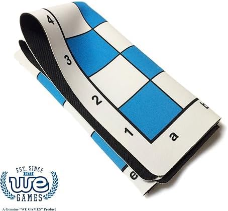 WE Games Mousepad Chess Board 20 in. Blue Color with Classic Design – Premium Tournament Chess Mat, Perfect Travel Chess Board for Adults