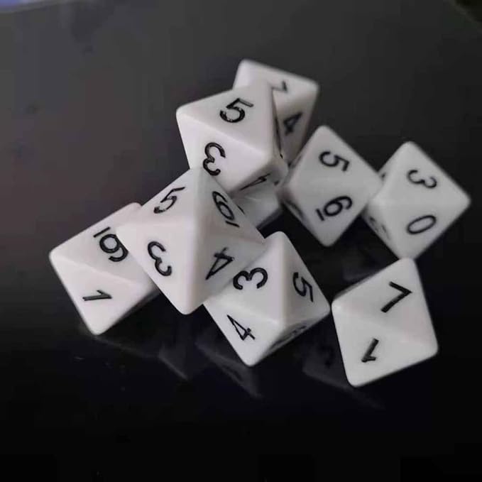 20 Pcs Blank Acrylic Dice White 8 Sided Game Dice for Party Favors, Table Games, Board Games