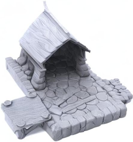 EnderToys Fishing Village Dock and Notice Board by Makers Anvil, 3D Printed Tabletop RPG Scenery and Wargame Terrain 28mm Miniatures