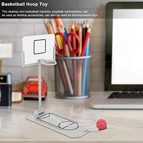 Yosoo Mini Basketball Machine, Decorating Miniature Office Desk Decorations Basketball Hoop Toy Board Game for Basketball Lovers