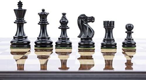Staunton Classic Wooden Chess Pieces-Chessmen Weighted,Felted King Collector Edition Premium (3.75 American B)