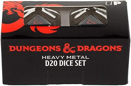 Ultra PRO Dungeons & Dragons Ampersand Heavy Metal D20 Dice Set (2 Pieces) - Great for RPG, DND, MTG as Gamer Dice or Board Gaming Dice
