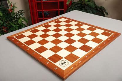 The House of Staunton Mahogany & Maple Wooden Tournament Chess Board - 2.25" with Notation & Logo