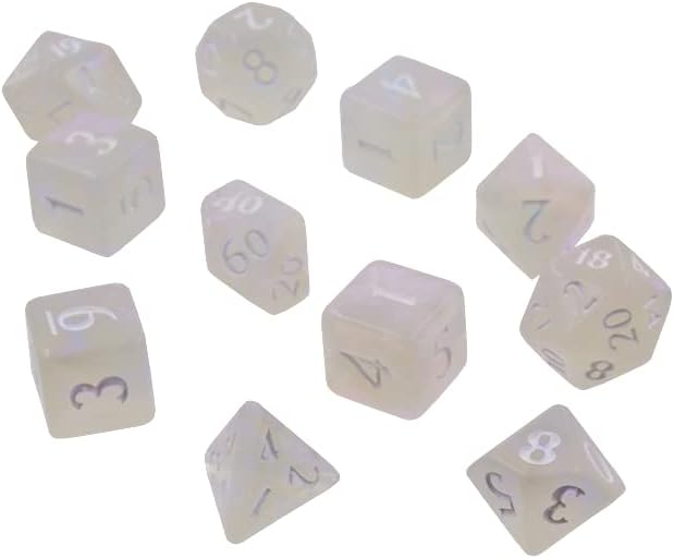 Ultra PRO - Eclipse 11 Dice Set (Arctic White) - Great Dice Set for All Kinds of Card Games and Board Games Such As, DND, MTG, and RPG - UP Your Game with Ultra PRO