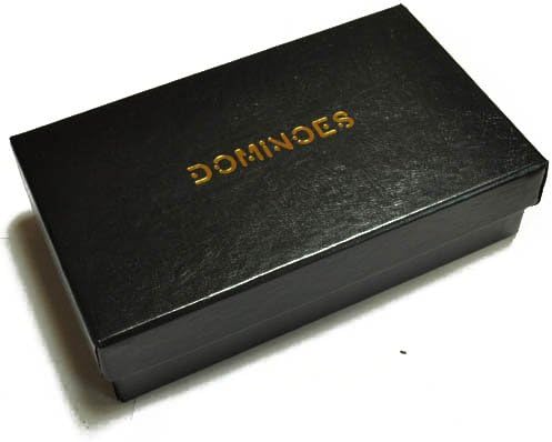 Double 9 Domino Set (55 Tiles) Jumbo Tournament Professional Size with Spinners in Arcadian Paper Storage Box (Black Arcadian)