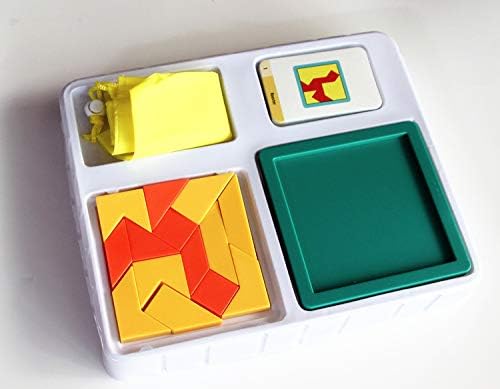 Tangram Puzzle Creative Pattern Logic Game for Age 6 to Adult Learn Logical Reasoning Skills Innovation Toys Educational Game Board Parent-Child Game Montessori Gift Toy for Kids 60pcs Cards