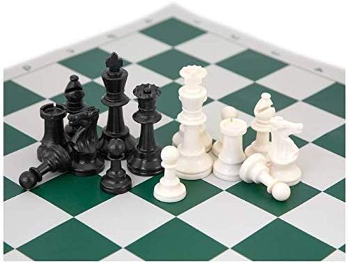 17 Inch Roll-up Chess Set, Roll-up Travel Chess in Carry Bag with Shoulder Strap, Easy to Carry and Premium Pieces, Fun and Entertaining