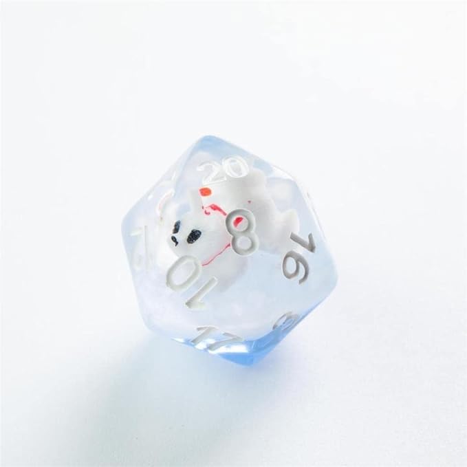Gamegenic Embraced Series RPG Dice Set | Set of 7 Dice in a Variety of Sizes Designed for Roleplaying Games | Premium Quality Resin Dice with Unique Thematic Polar Bear Design | Made by Gamegenic
