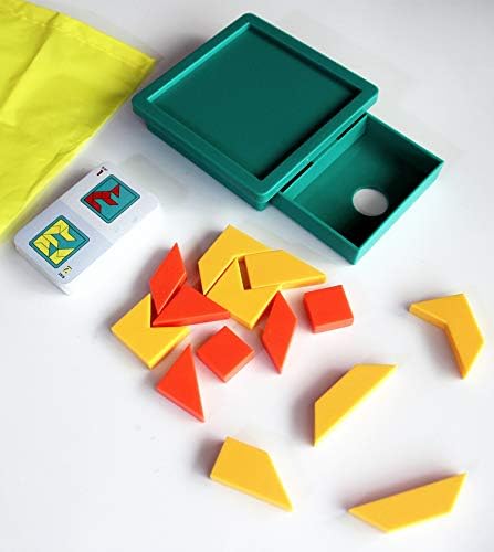 Tangram Puzzle Creative Pattern Logic Game for Age 6 to Adult Learn Logical Reasoning Skills Innovation Toys Educational Game Board Parent-Child Game Montessori Gift Toy for Kids 60pcs Cards
