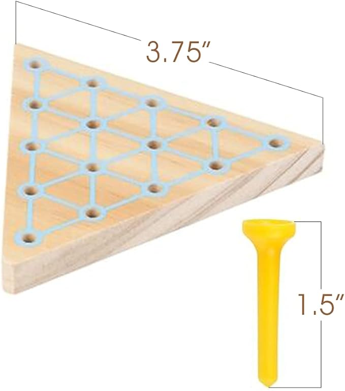 Gamie Peg Game Triangle, Set of 2, Fun Board Games for Kids and Adults, Made Wood and Plastic, Kids’ Learning Toys for Boys and Girls
