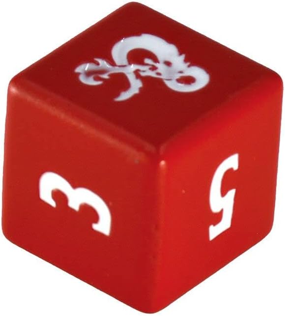 Heavy Metal Red and White D6 Dice Set for Dungeons & Dragons - Great for RPG, DND, MTG as Gamer Dice or Board Gaming Dice