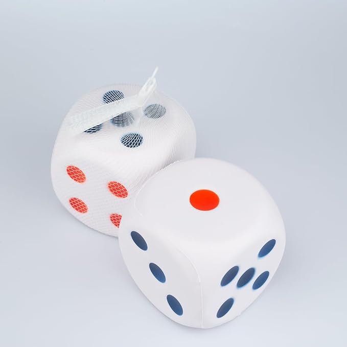 Large Dice Stress Ball 6-Sided with Dots 3.14 Inches Foam Dice Squishies Toys for Kids Blank Board Game,to Get Your Lucky Numbers!