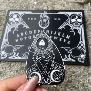 Spirit Calling Black Mini Design Oui Board Game for Spirit Hunt with Planchette and Detailed Instruction Halloween