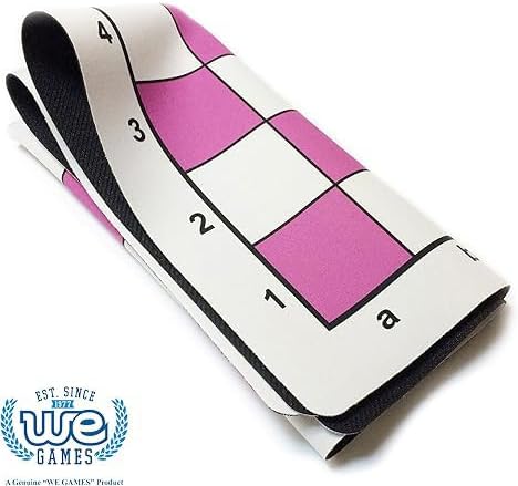 WE Games Mousepad Chess Board 20 in. Pink Color with Classic Design – Premium Tournament Chess Mat, Perfect Travel Chess Board for Adults