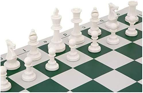17 Inch Roll-up Chess Set, Roll-up Travel Chess in Carry Bag with Shoulder Strap, Easy to Carry and Premium Pieces, Fun and Entertaining