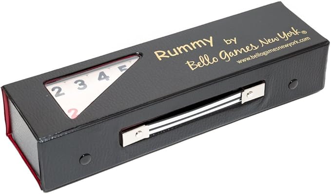 Bello Games Ninth Avenue Rummy Set Large Engraved Numbers in a Black Vinyl Case