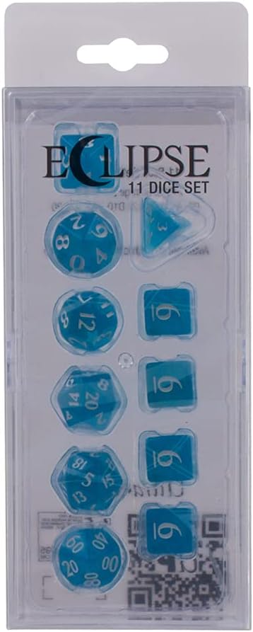 Ultra PRO - Eclipse 11 Dice Set (Sky Blue) - Great Dice Set for All Kinds of Card Games and Board Games Such As, DND, MTG, and RPG - UP Your Game with Ultra PRO