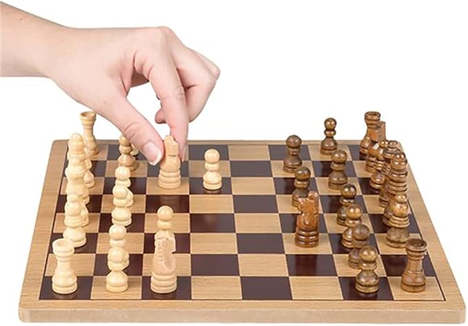 The Dreidel Company Classic Wooden Board Games, Great for Prizes, 10" (10" Wooden Chess)