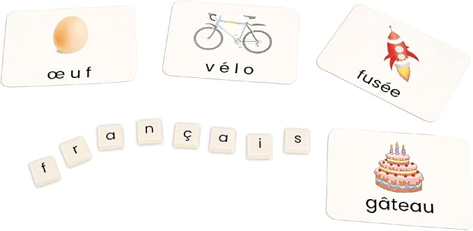 BOHS French Literacy Wiz Fun Game - Lower Case Sight Words - 60 Flash Cards - Preschool Language Learning Educational Toys