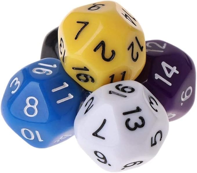 5Pcs Polyhedral Dice for Dungeons and Dragons 16 Sided Dice Set Polyhedral Dice with Other Table Games with Random Multi Colored Assortment Playing Dice and Accessories Role Playing Dice