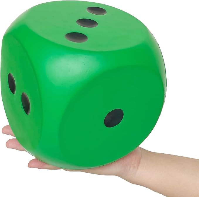 Giant 5.9 Inches Kawaii Foam Dice: A Fun-Filled, Educational Toy for Game Nights and Learning Sessions (Lucky Green)