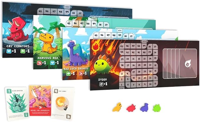 Happy Little Dinosaurs Base Game - Competitive Sabotage Funny Card Game For Kids, Teens, Adults - 2-4 Players, Hand Management