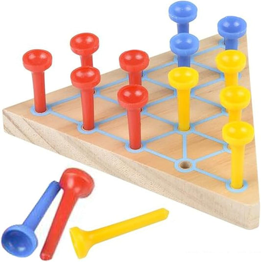 Gamie Peg Game Triangle, Set of 2, Fun Board Games for Kids and Adults, Made Wood and Plastic, Kids’ Learning Toys for Boys and Girls