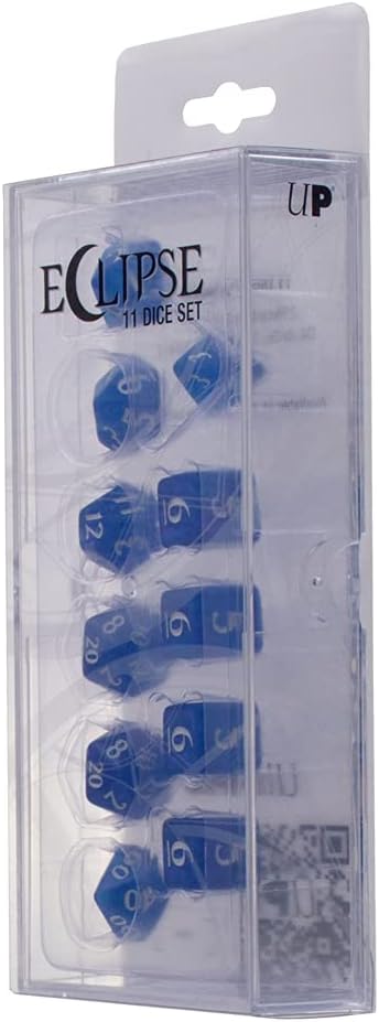 Ultra PRO - Eclipse 11 Dice Set (Pacific Blue) - Great Dice Set for All Kinds of Card Games and Board Games Such As, DND, MTG, and RPG - UP Your Game with Ultra PRO